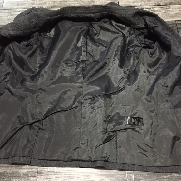 Tahari Plaid Blazer Jacket Women’s 12P Gray One Button Career Business - Picture 9 of 10